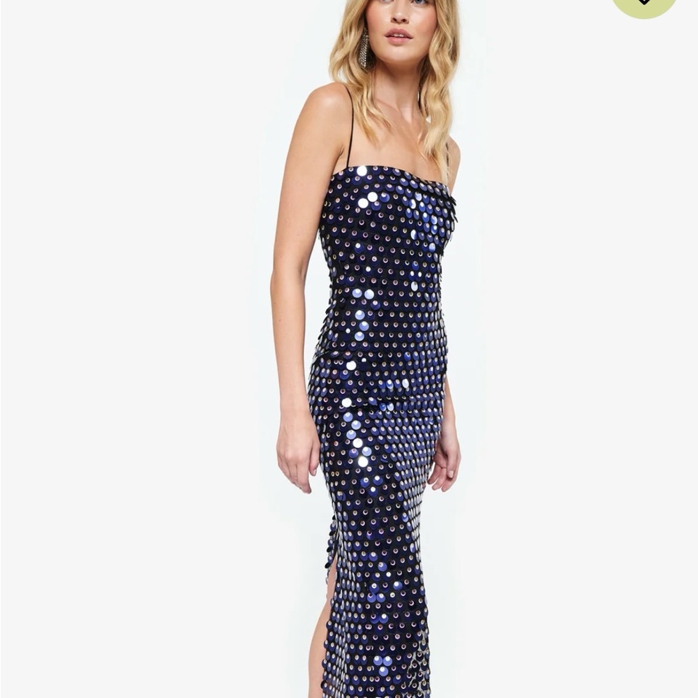Navy Sequin midi Dress